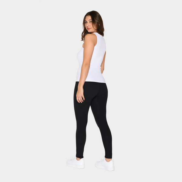 Weißes Bambus-Ripp-Tanktop