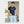 Navy blue crew neck bamboo T-shirt with print