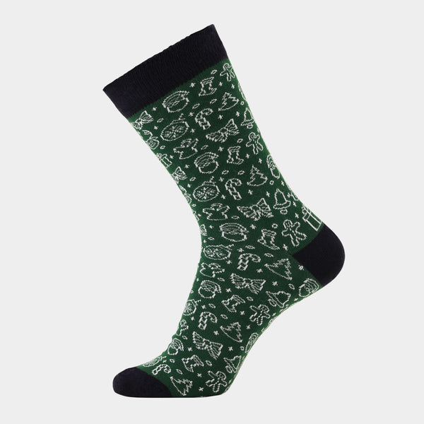 5 Paar Socken aus Bambus - Weihnachtszeichnungen