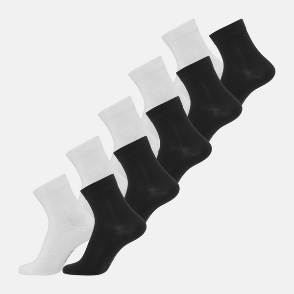 10 Pairs Bamboo Socks Low Cut - Black/White