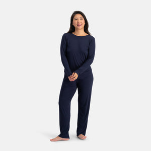 Nina Blå langærmet pyjamassæt fra Bamboo Basics