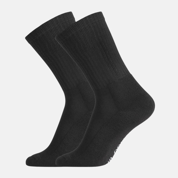 2er Pack Tennissocken aus schwarzem Bambus