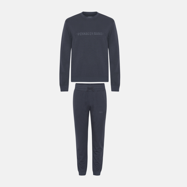 Dunkelgrauer Bambus-Jogginganzug mit Logo