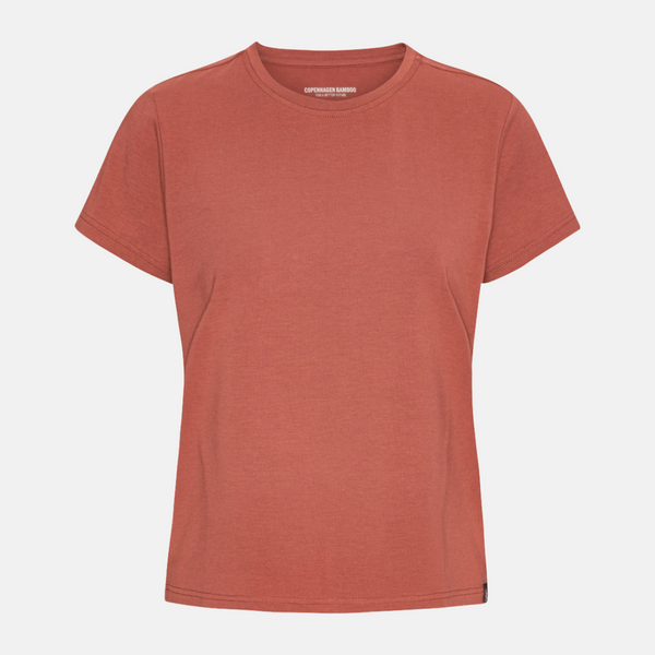 Terracotta T-Shirt mit kurzen Ärmeln aus Bambus