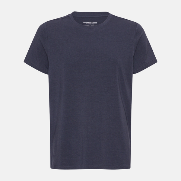 Dunkelgraues T-Shirt mit Rundhalsausschnitt aus Bambus