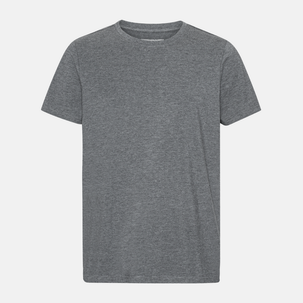 Dunkelgraues Bambus-T-Shirt mit Rundhalsausschnitt