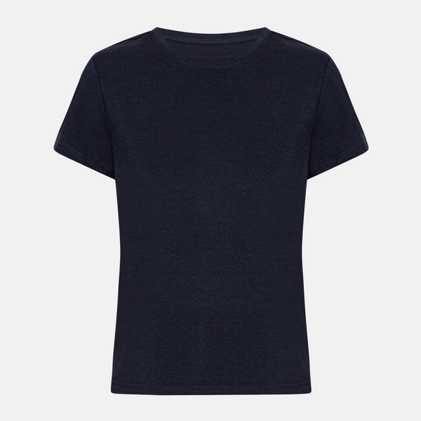 Kurzarm-Bambus-T-Shirt in Marineblau