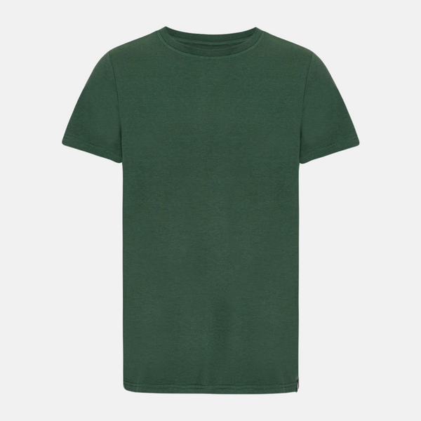 Grünes Bambus-T-Shirt mit Rundhalsausschnitt