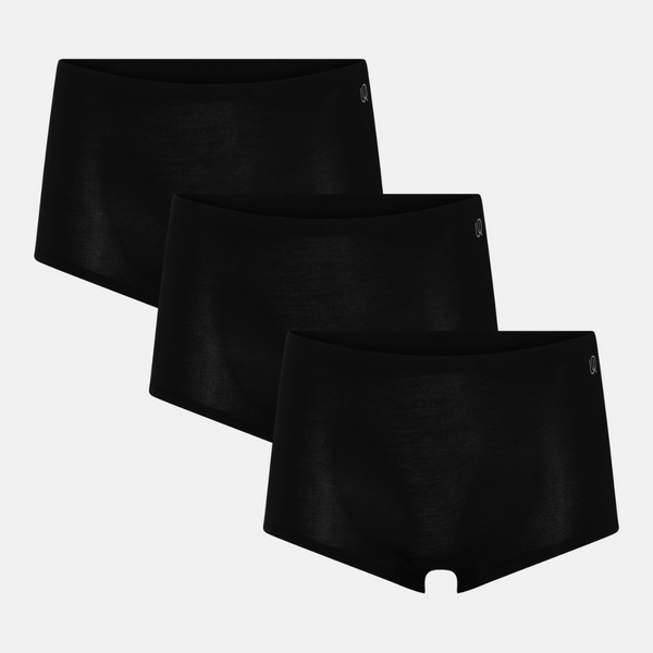 3 pack Bamboo hotpants - black