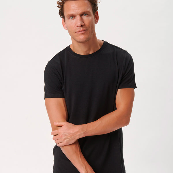 3er-Pack Bambus-T-Shirt schwarz/Nachthimmel/Waldnacht