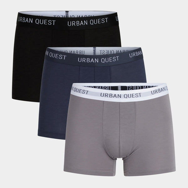 Bambus-Unterhosen - 3er-Pack - schwarz/navy/grau