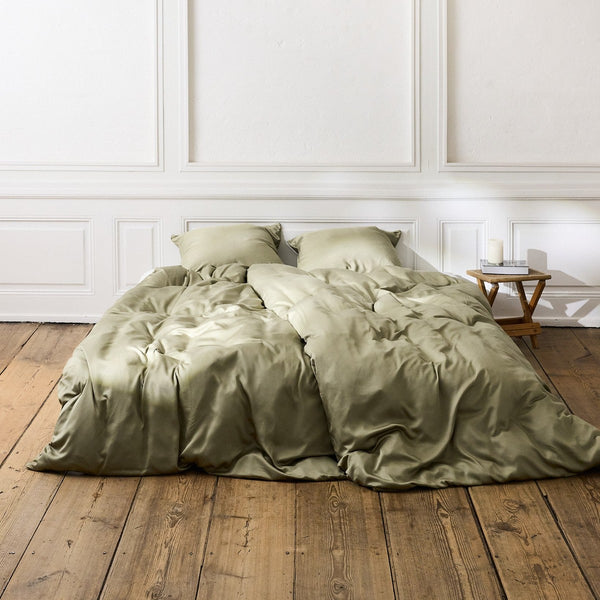 Bambus sengetøj khaki fra Nordic Weaving