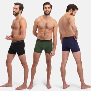 3 pak bambus underbukser i sort/navy/army