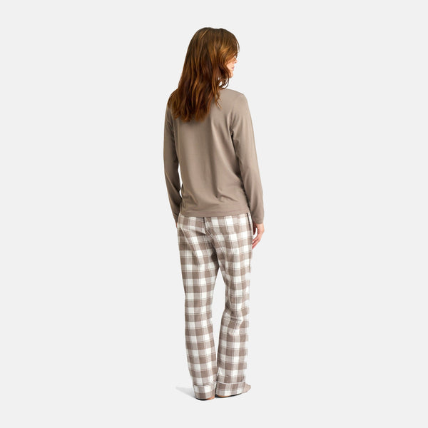 Brun langærmet bambus T-shirt