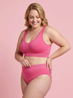 Bamboo Basics wattierter Bambus-BH und Slip in Rosa