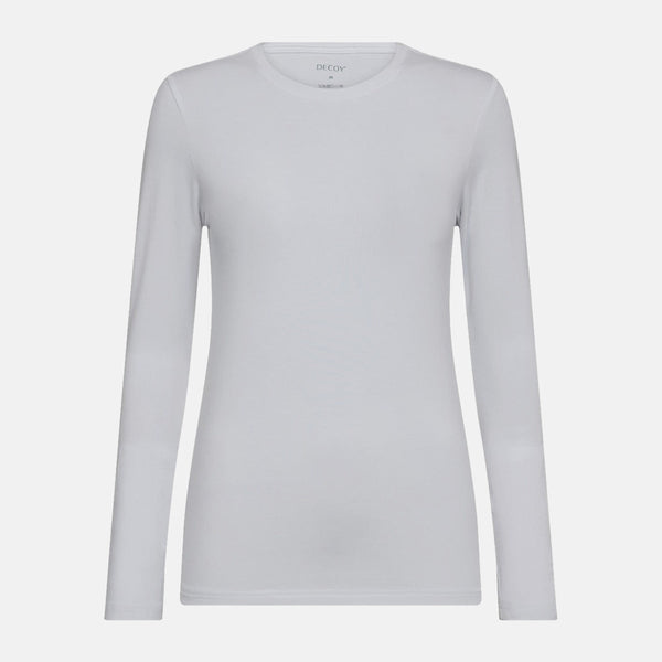 Hvid langærmet bambus T-shirt   Decoy