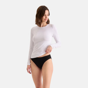 Hvid langærmet bambus T-shirt   Decoy