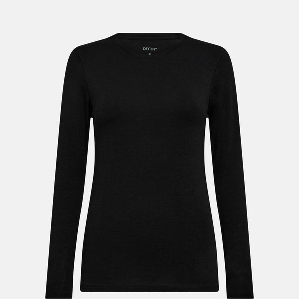 Sort langærmet bambus T-shirt   Decoy