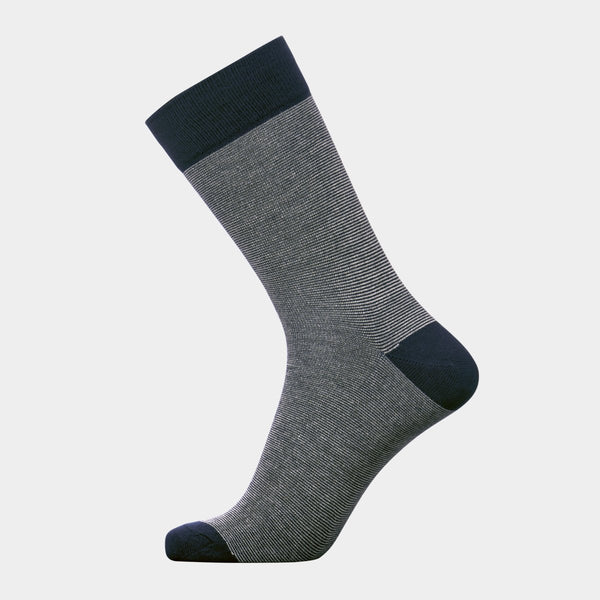 5 Paar Socken aus Bambus, marineblau gestreift