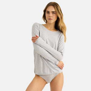 Grå langærmet bambus T-shirt fra JBS of Denmark