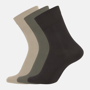 3er-Pack Bambussocken in Beige, Oliv und Braun von Jack & Jones