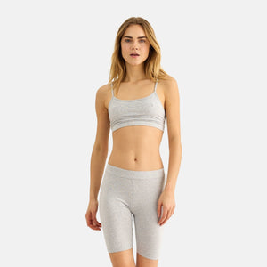 Lys grå melange bambus bike shorts fra JBS of Denmark
