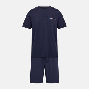 Navy bambus pyjamas shortssæt