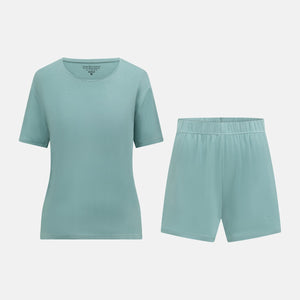 Nicole Grøn kortærmet pyjamassæt fra Bamboo Basics