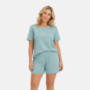 Nicole Grøn kortærmet pyjamassæt fra Bamboo Basics