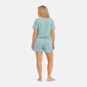 Nicole Grøn kortærmet pyjamassæt fra Bamboo Basics