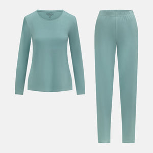 Nina Grøn langærmet pyjamassæt fra Bamboo Basics