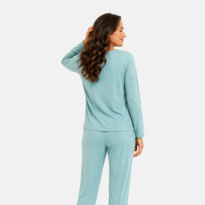 Nina Grøn langærmet pyjamassæt fra Bamboo Basics