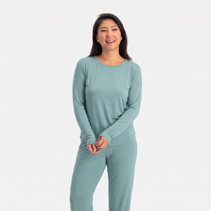 Nina Grøn langærmet pyjamassæt fra Bamboo Basics