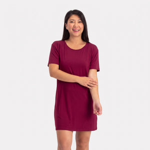 Nora Bordeaux natkjole fra Bamboo Basics