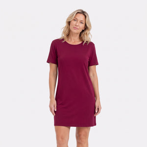 Nora Bordeaux natkjole fra Bamboo Basics