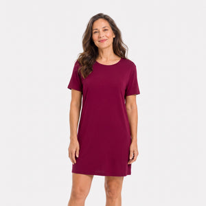 Nora Bordeaux natkjole fra Bamboo Basics