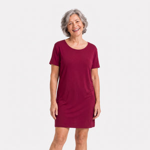 Nora Bordeaux natkjole fra Bamboo Basics