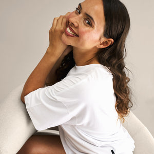 Hvid bambus oversize T-shirt fra JBS of Denmark