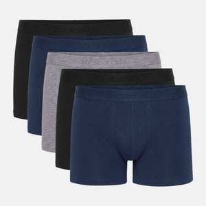 5 pak bambus underbukser i sort/grå/navy