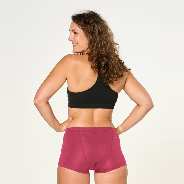 Mittel/Stark Bambus Periodenslip in Ruby Pink