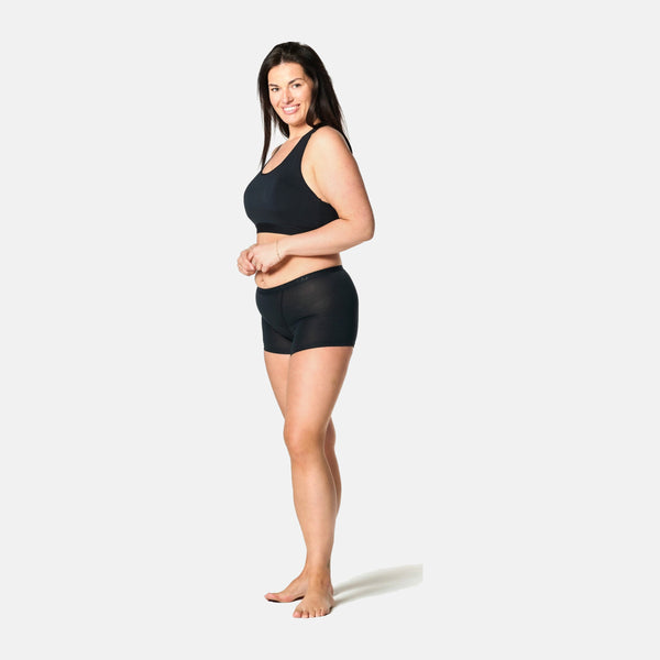 Sort menstruationstrusse Boyshort - Kraftig/nat