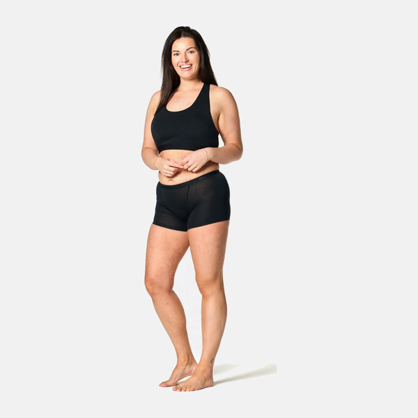 Sort menstruationstrusse Boyshort - Kraftig/nat