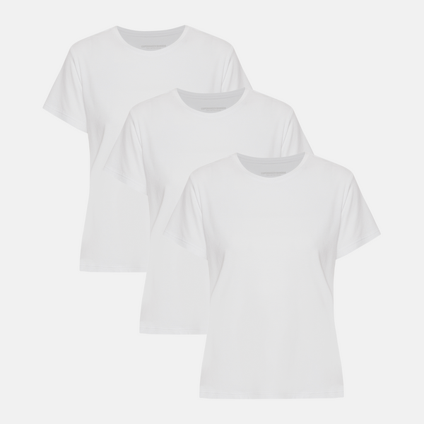 3er-Pack weißes Bambus-T-Shirt