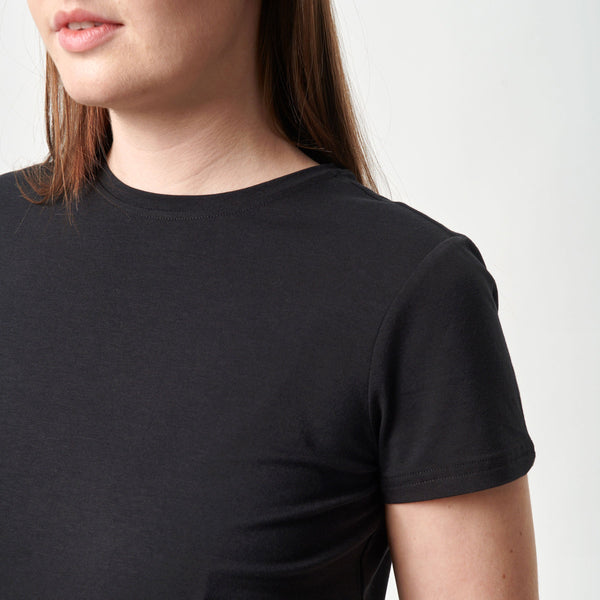 3er-Pack schwarzes Bambus-T-Shirt