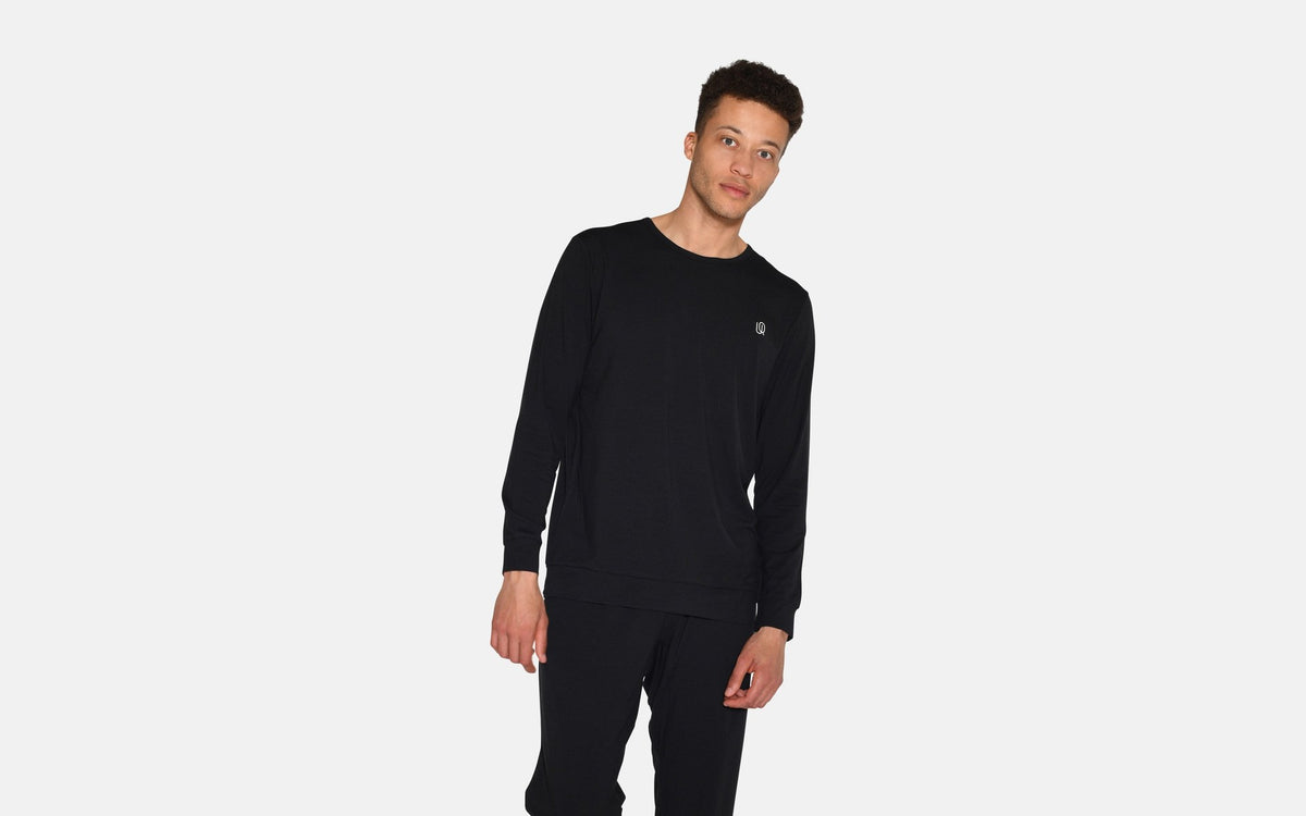 Urban Quest – Sort langærmet bambus sweatshirt