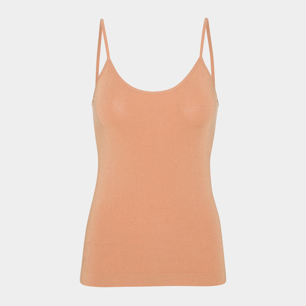Pale nude bambus top med tynde stropper S   Boody