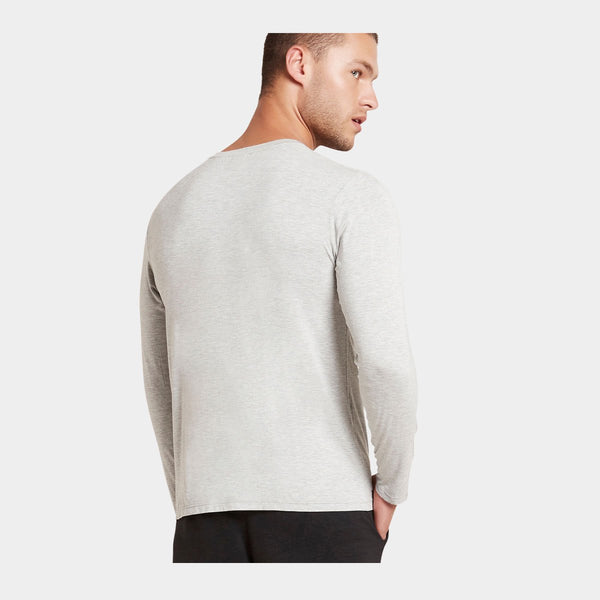 Lysegrå langærmet crew neck bambus T-shirt    Boody