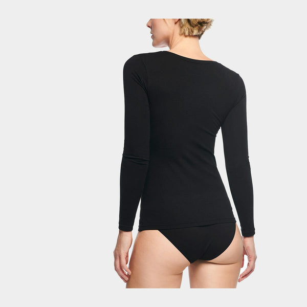 Lara bambus langærmet T-shirt - Sort 2 pak    Bamboo Basics